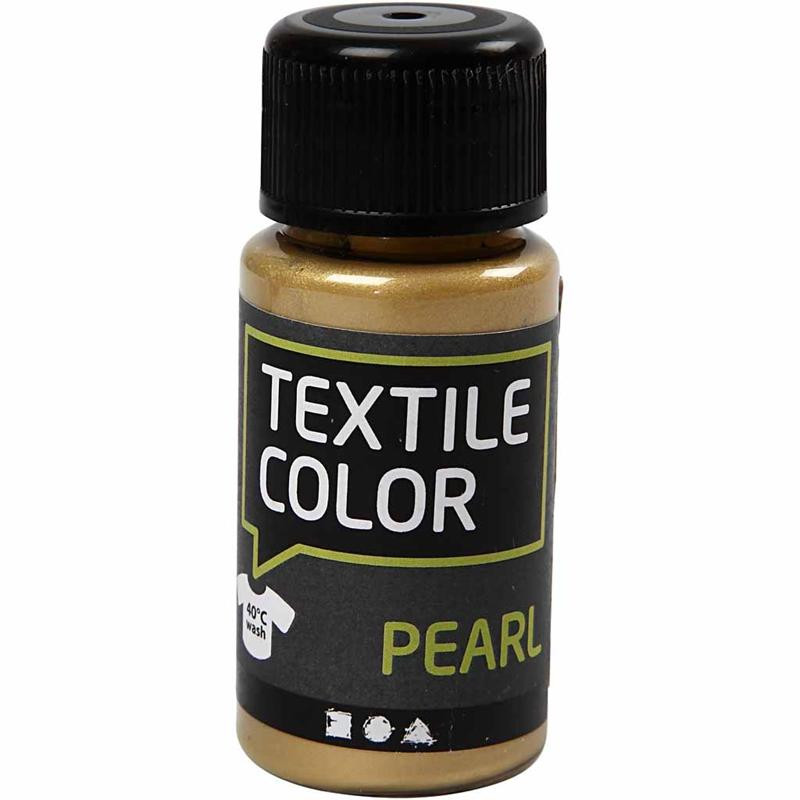 Billede af Textile Color, guld, pearl, 50 ml