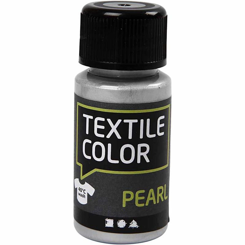 Billede af Textile Color, sølv, pearl, 50 ml