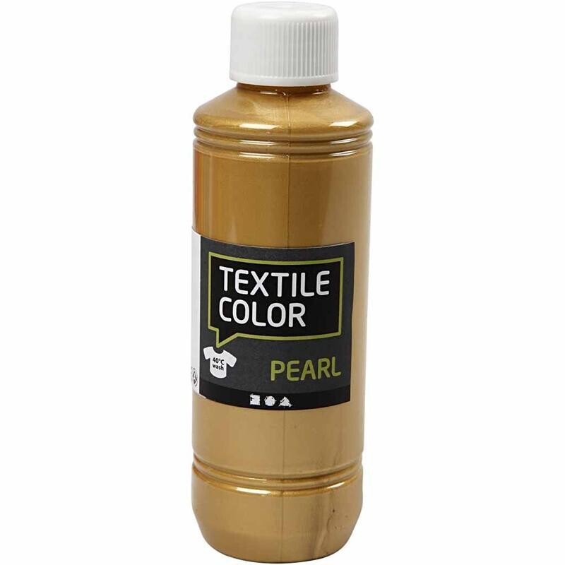 Billede af Textile Color, guld, pearl, 250 ml
