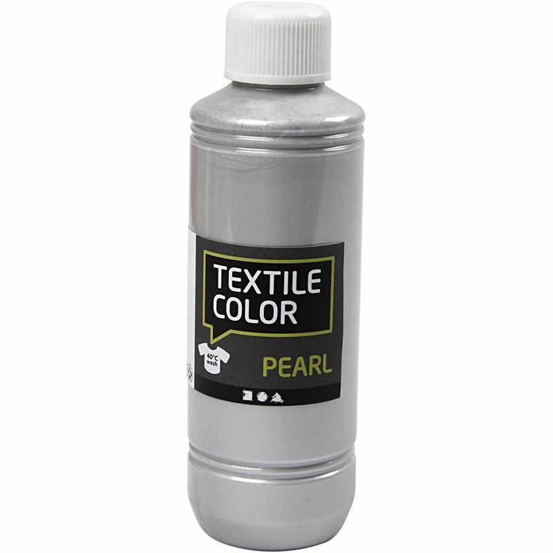 Billede af Textile Color, sølv, pearl, 250 ml