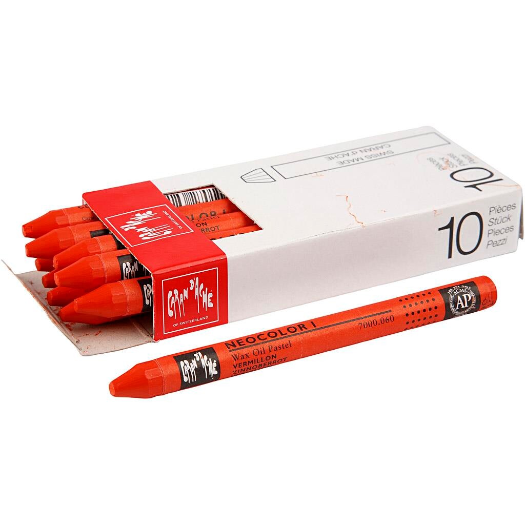 Caran d'Ache Neocolor 1 - Vermilion (060), 10 stk.