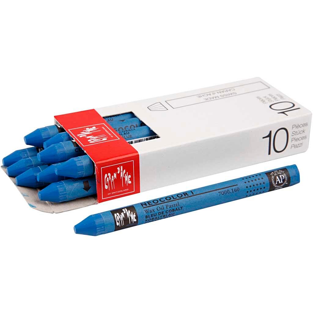 Caran d'Ache Neocolor 1 - Cobalt Blue (160), 10 stk.