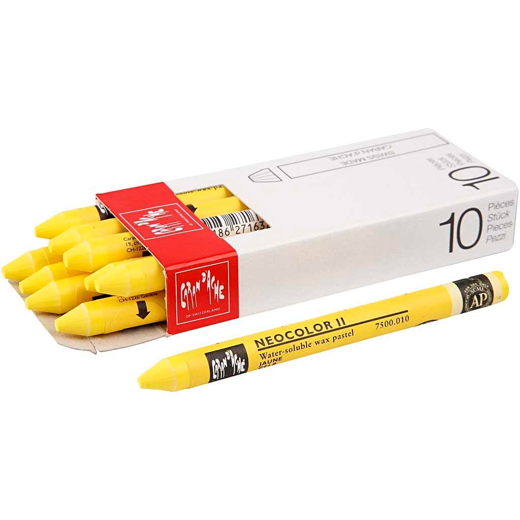 Caran d'Ache Neocolor 2 - Yellow (010), 10 stk.