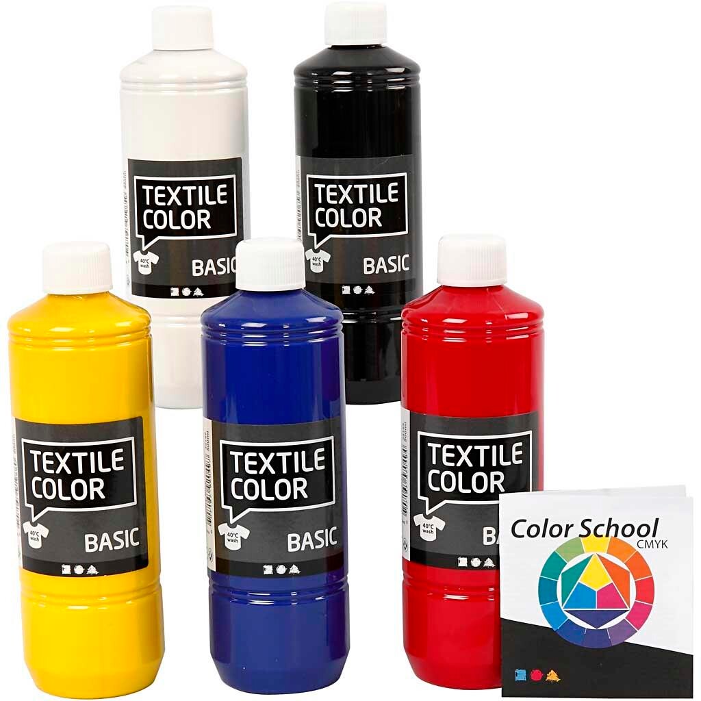 Billede af Textile Color, ass. farver, 5x500 ml