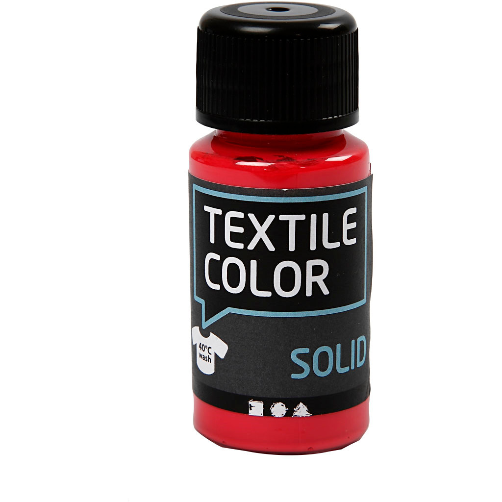 Billede af Textile Solid, rød, dækkende, 50 ml