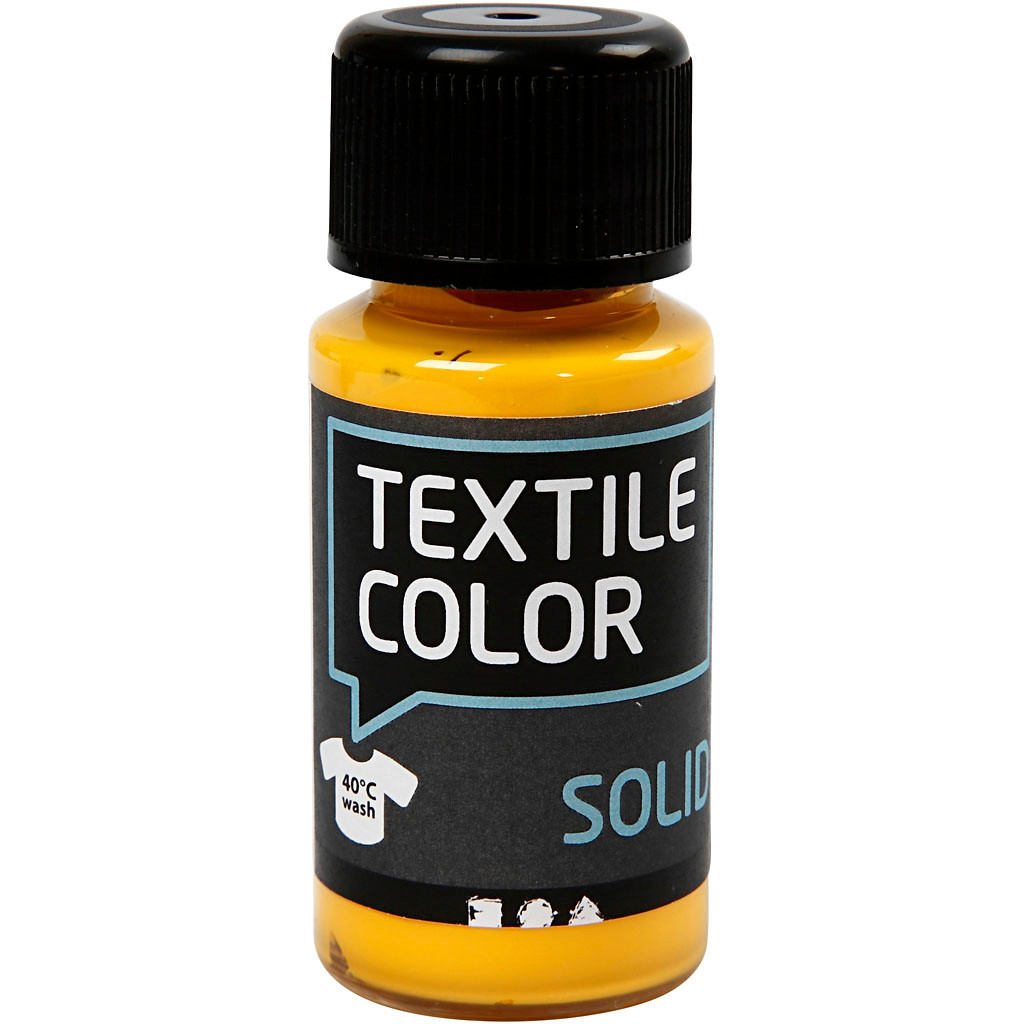 Billede af Textile Solid, gul, dækkende, 50 ml