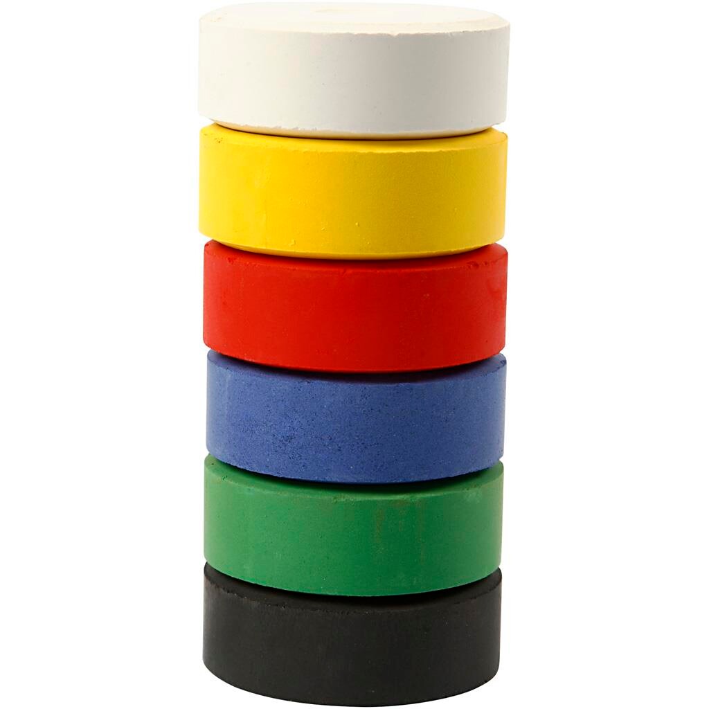 Billede af Vandfarver refill, dia. 44 mm - 6 ass. primærfarver