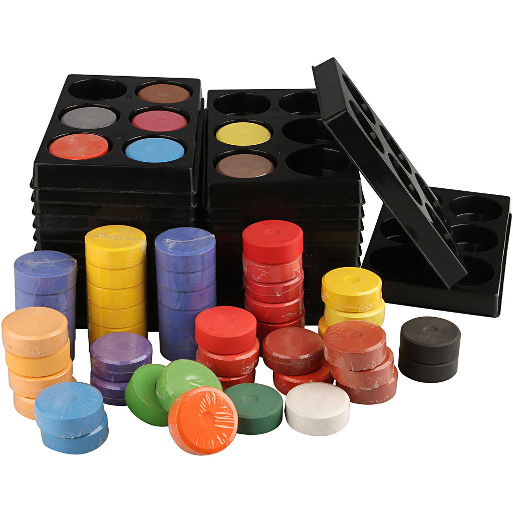 Billede af Vandfarve, 44 mm - 144 stk., inkl. 24 stk. 6-rums paletter