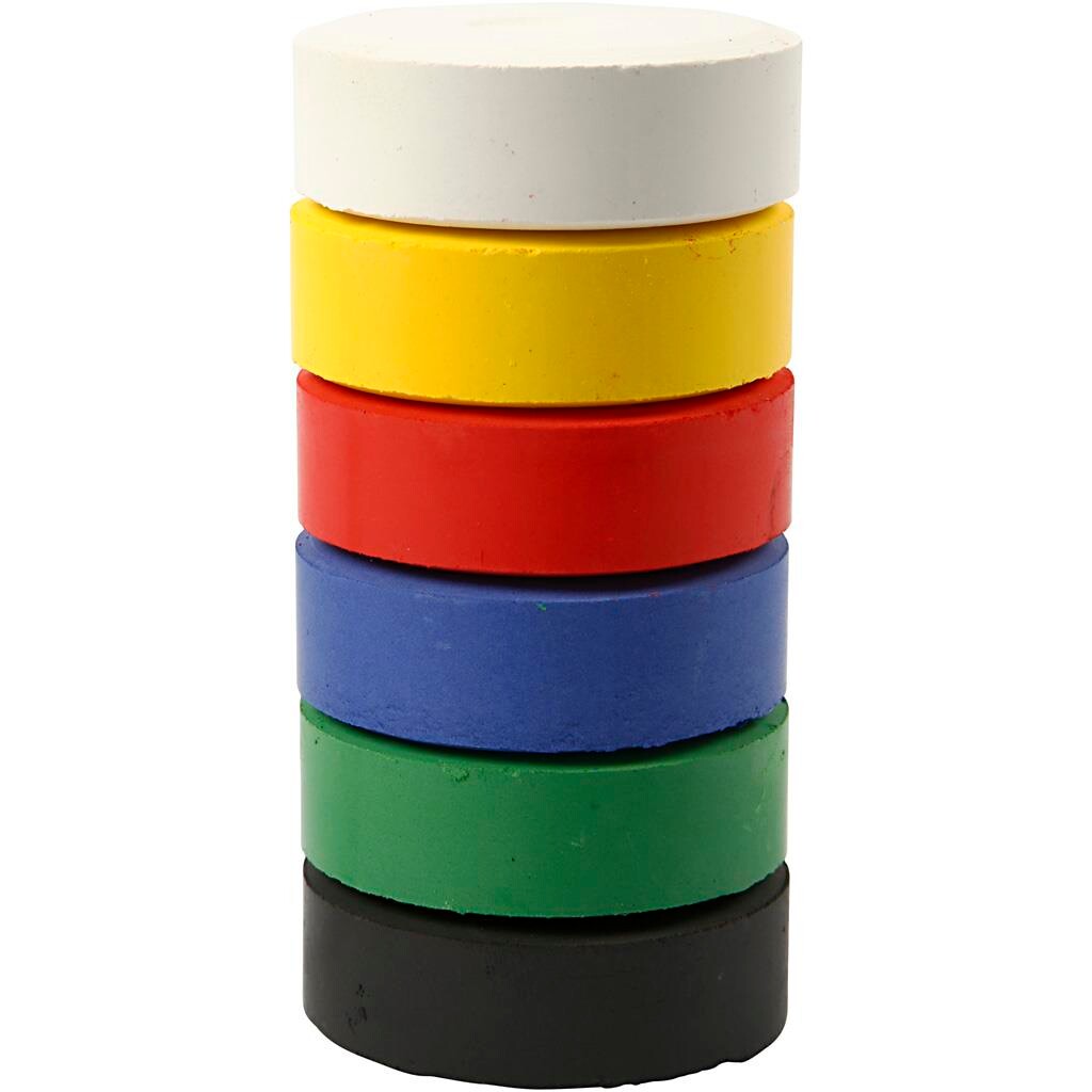 Billede af Vandfarver refill, dia. 57 mm - 6 ass. primærfarver