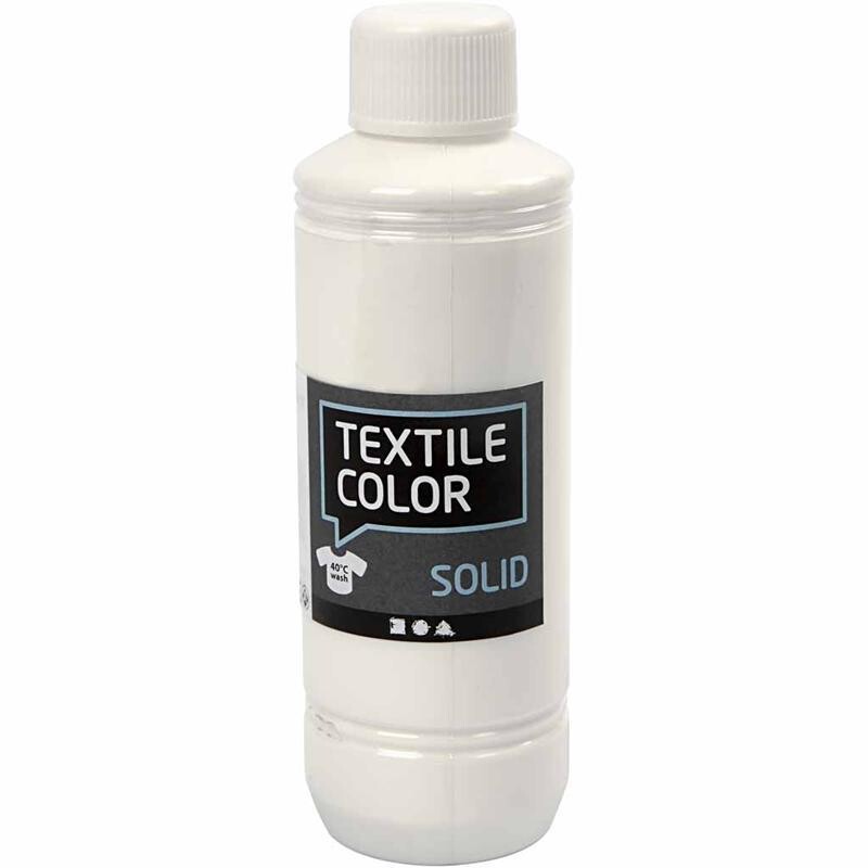 Billede af Textile Solid, hvid, dækkende, 250 ml