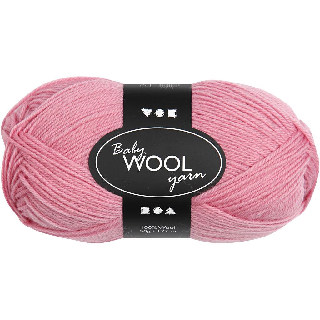 Babygarn, L: 172 m, mørk rosa, NM 14/4, 50g billede