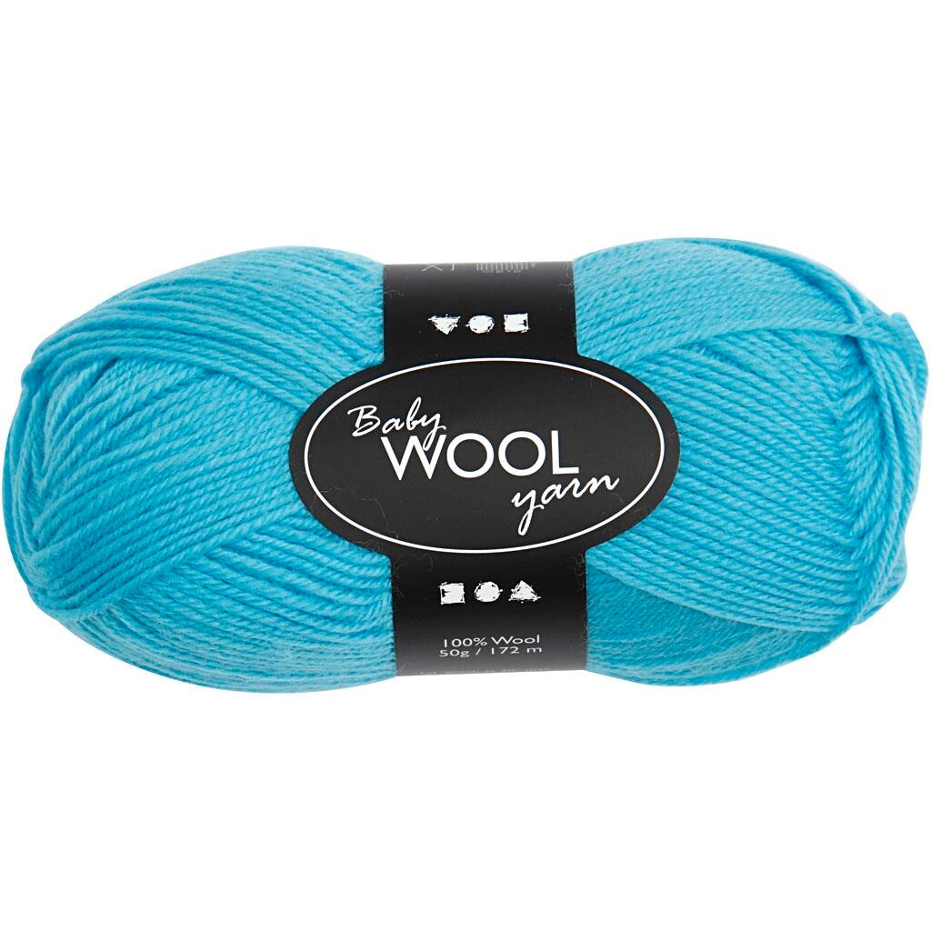 Babygarn, L: 172 m, turkis, NM 14/4, 50g billede