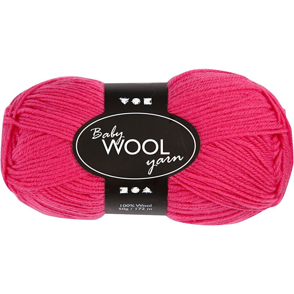 Babygarn, 172 m, cerise, NM 14/4, 50 g billede