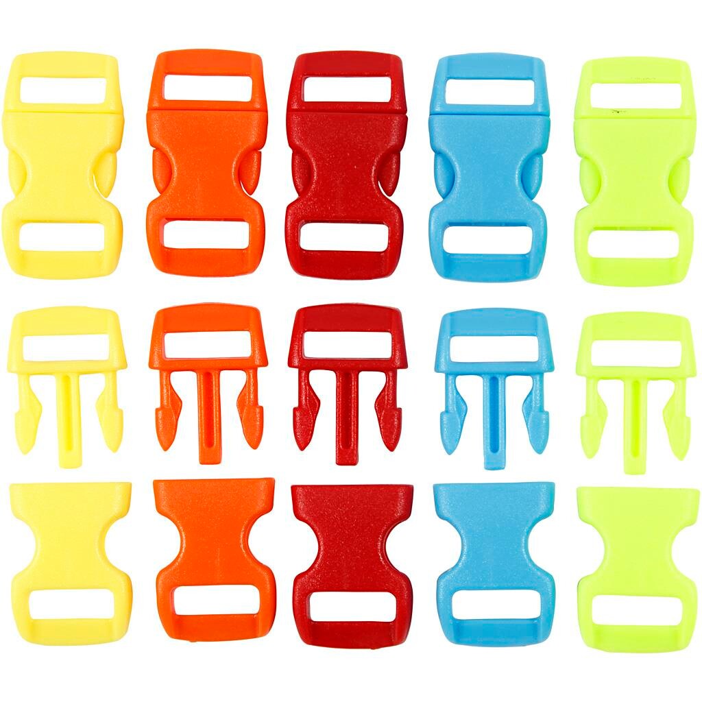 Kliklås, 15 mm, ass. farver, 100 ass. billede