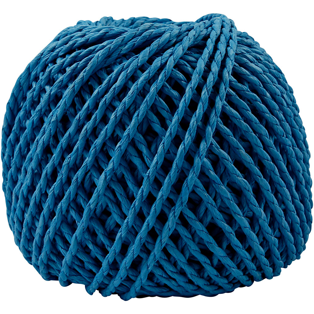 Paperyarn, 2,5-3 mm, mørk blå, 150 g billede