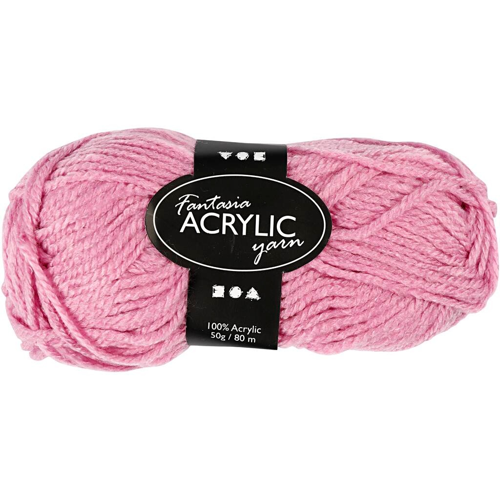 Fantasia Akrylgarn, L: 80 m, rosa, 50 gram