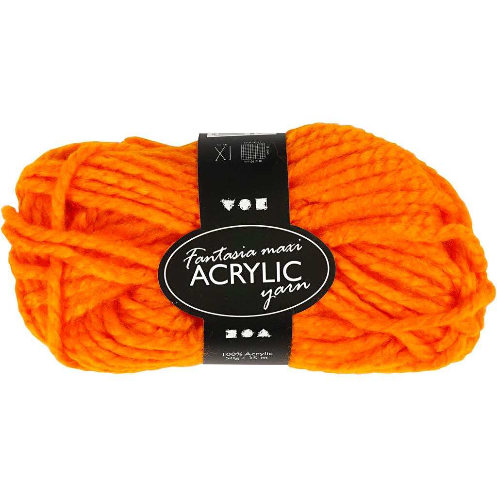 Fantasia Akrylgarn, 45 m, neon orange, Maxi, 50 gram
