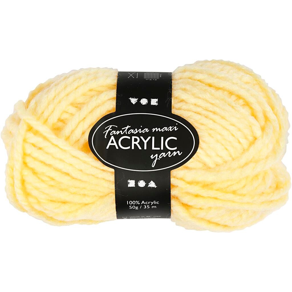 Akrylgarn - L 35 M - Maxi - Lys Gul - 50 G