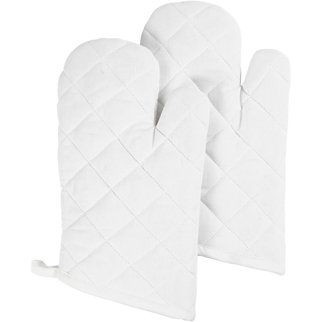 Billede af Grillhandske, 18x28 cm, hvid, 2 stk.