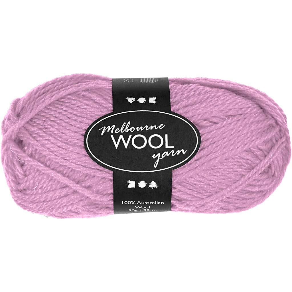 Uldgarn - Melbourne Wool - L 92 M - Rosa - 50 G