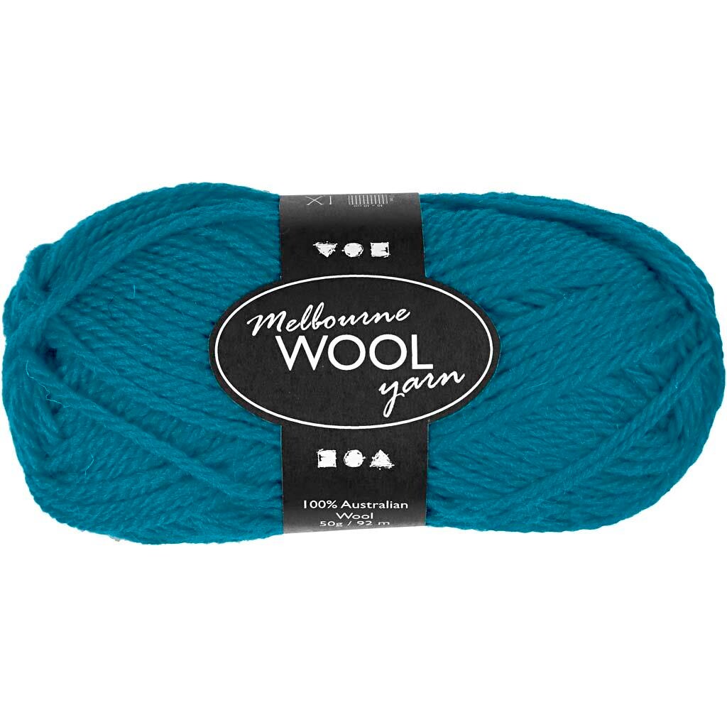 Uldgarn - Melbourne Wool - L 92 M - Petroleum - 50 G
