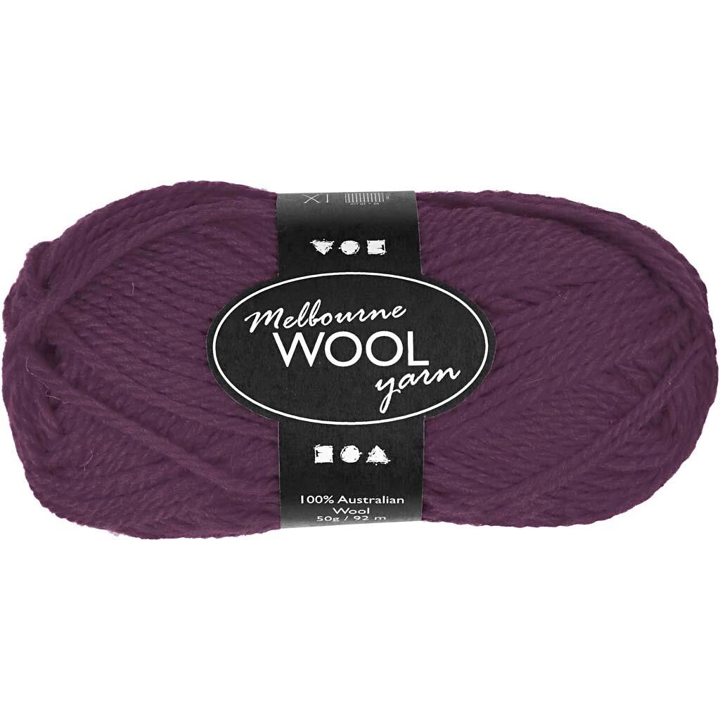 Uldgarn - Melbourne Wool - L 92 M - Lilla - 50 G