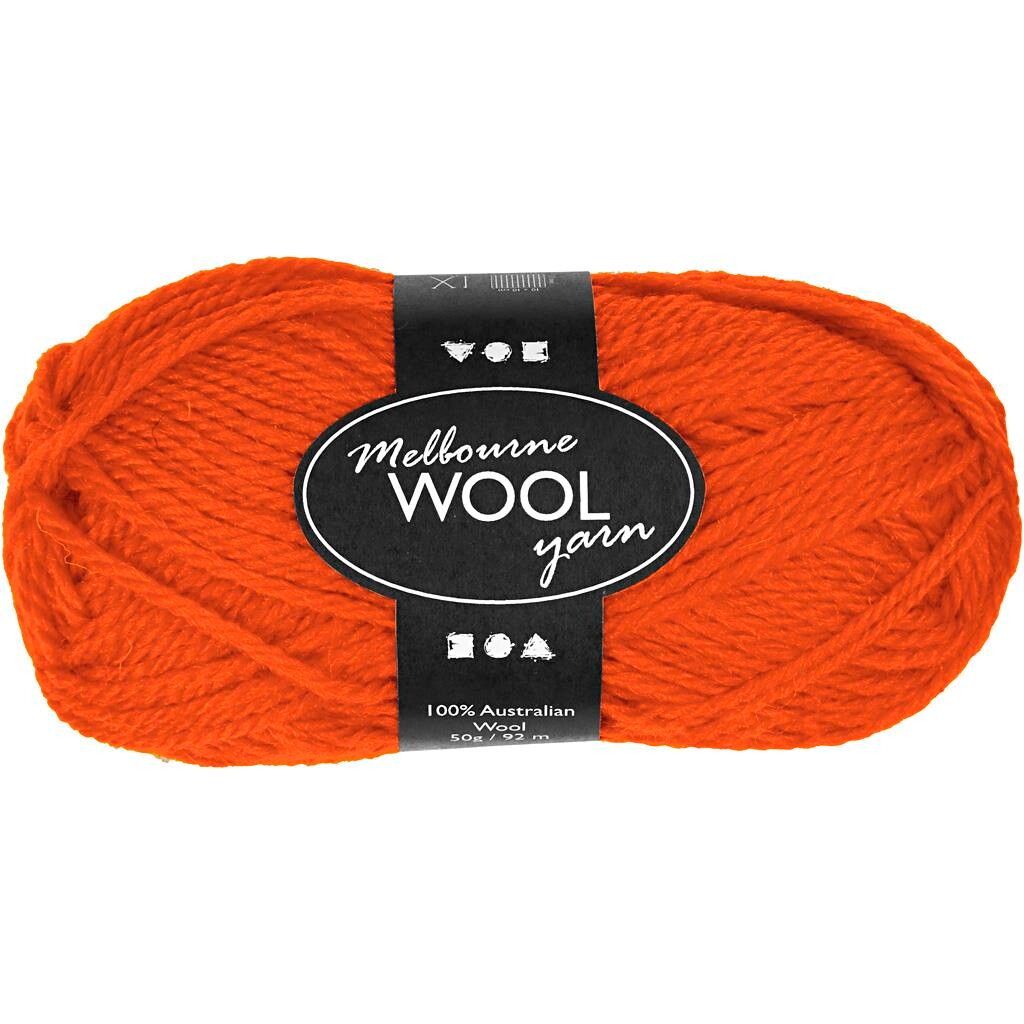 Uldgarn - Melbourne Wool - L 92 M - Orange - 50 G