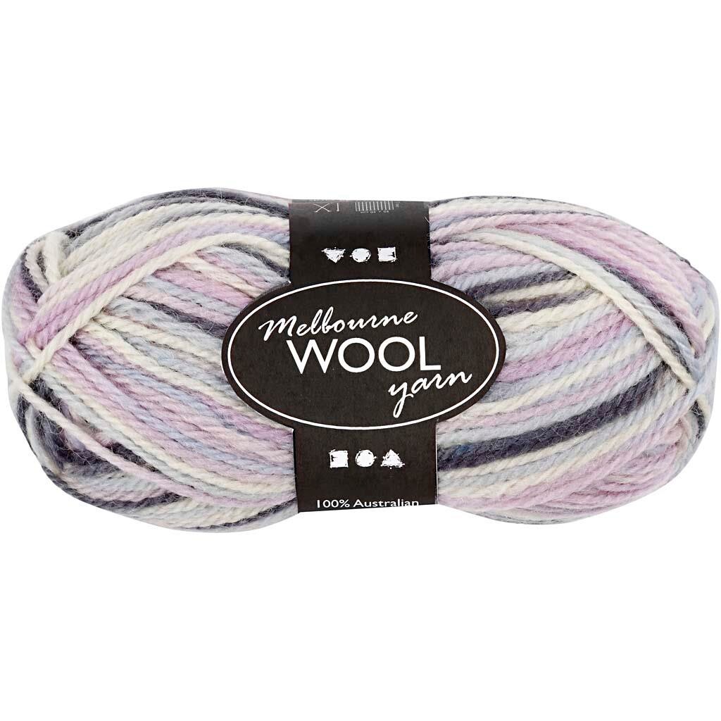 Uldgarn - Melbourne Wool - L 92 M - Pastel Lilla - 50 G