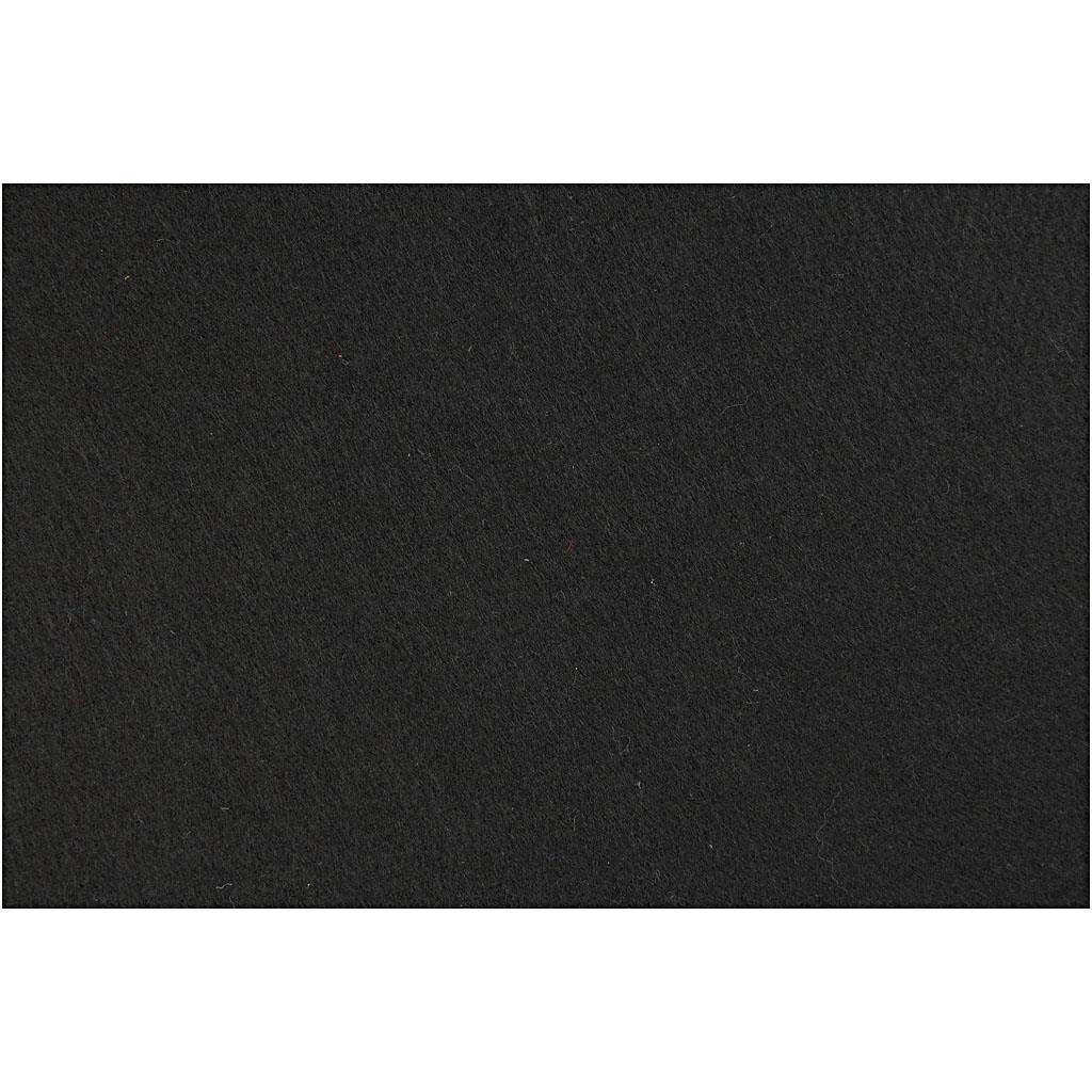 Hobbyfilt, ark 42x60 cm, tykkelse 3 mm, sort, 1 ark