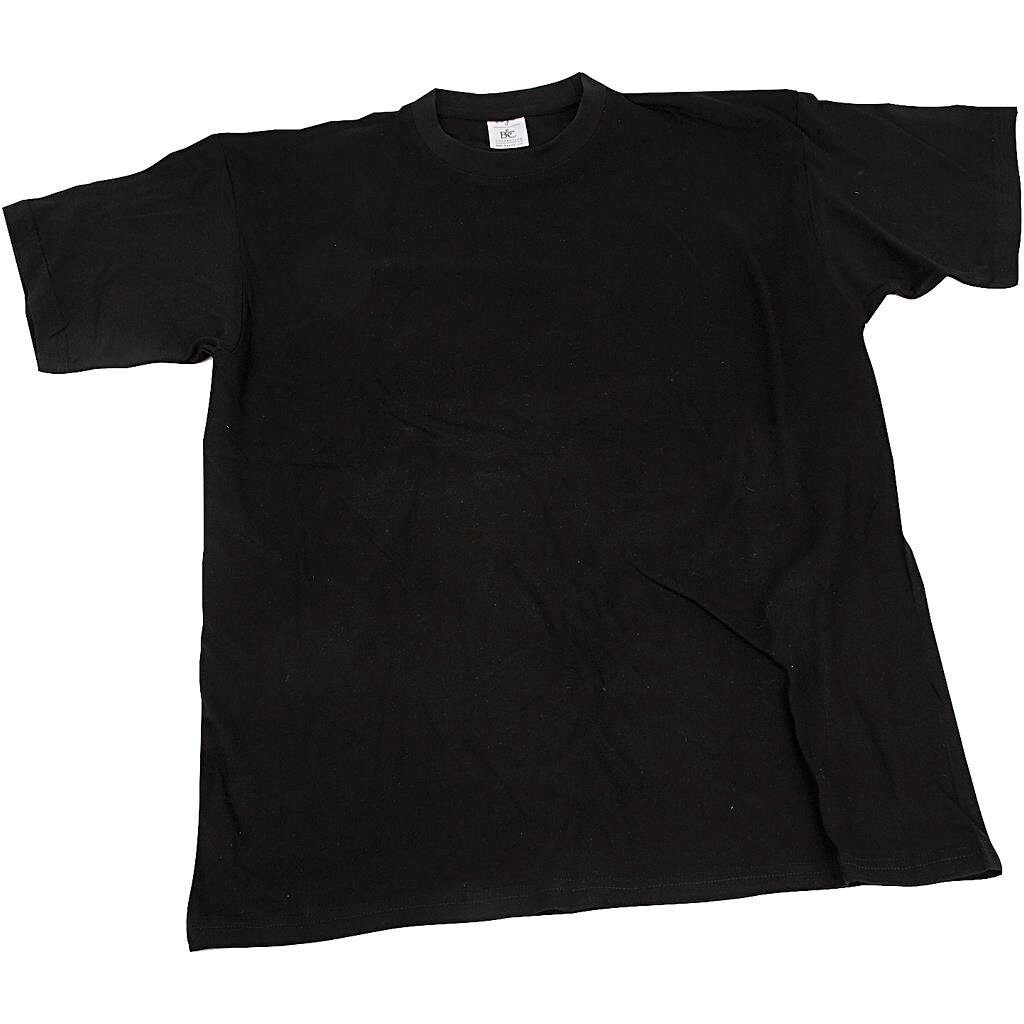 T-shirt, 3-4 år, sort, rund hals, 1 stk. billede