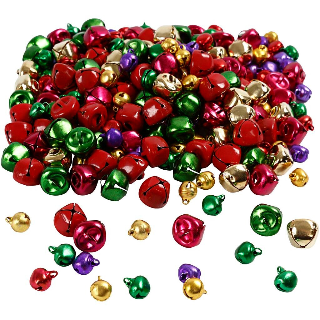 Bjælder, 10+14 mm, metallic farver, 320