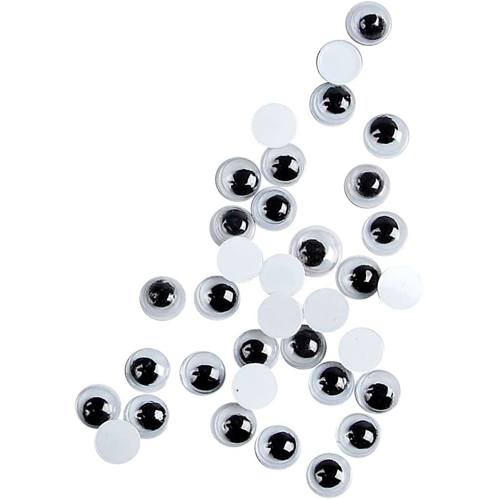 Rulleøjne, 6 mm - Uden klæb, 1000 stk. billede