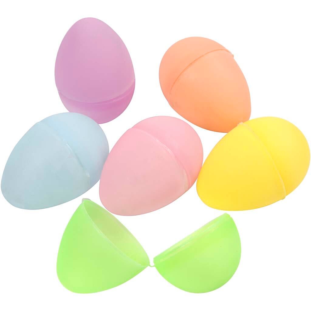 æg - H 4,5 Cm - ø 3 Cm - Pastelfarver - 24 Stk.