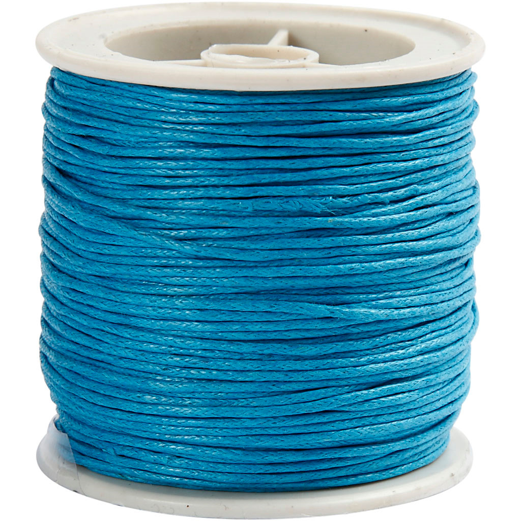 Bomuldssnøre, 1 mm, turkis, 40 m billede
