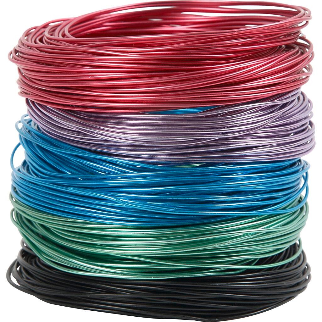 Bonzaitråd - sortiment, 1,5 mm, 5 ass. farver billede