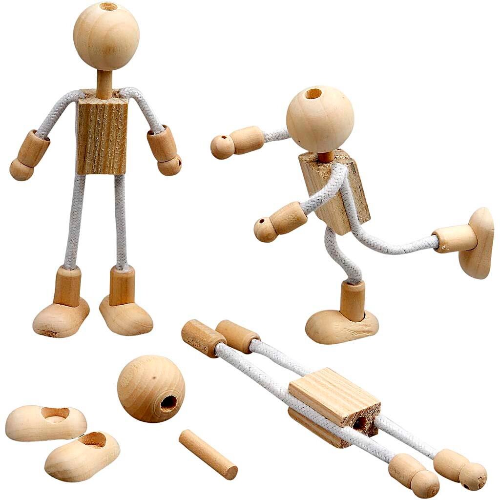 Flexi-figurer, 12 cm, blandet træ, 4 sæt billede
