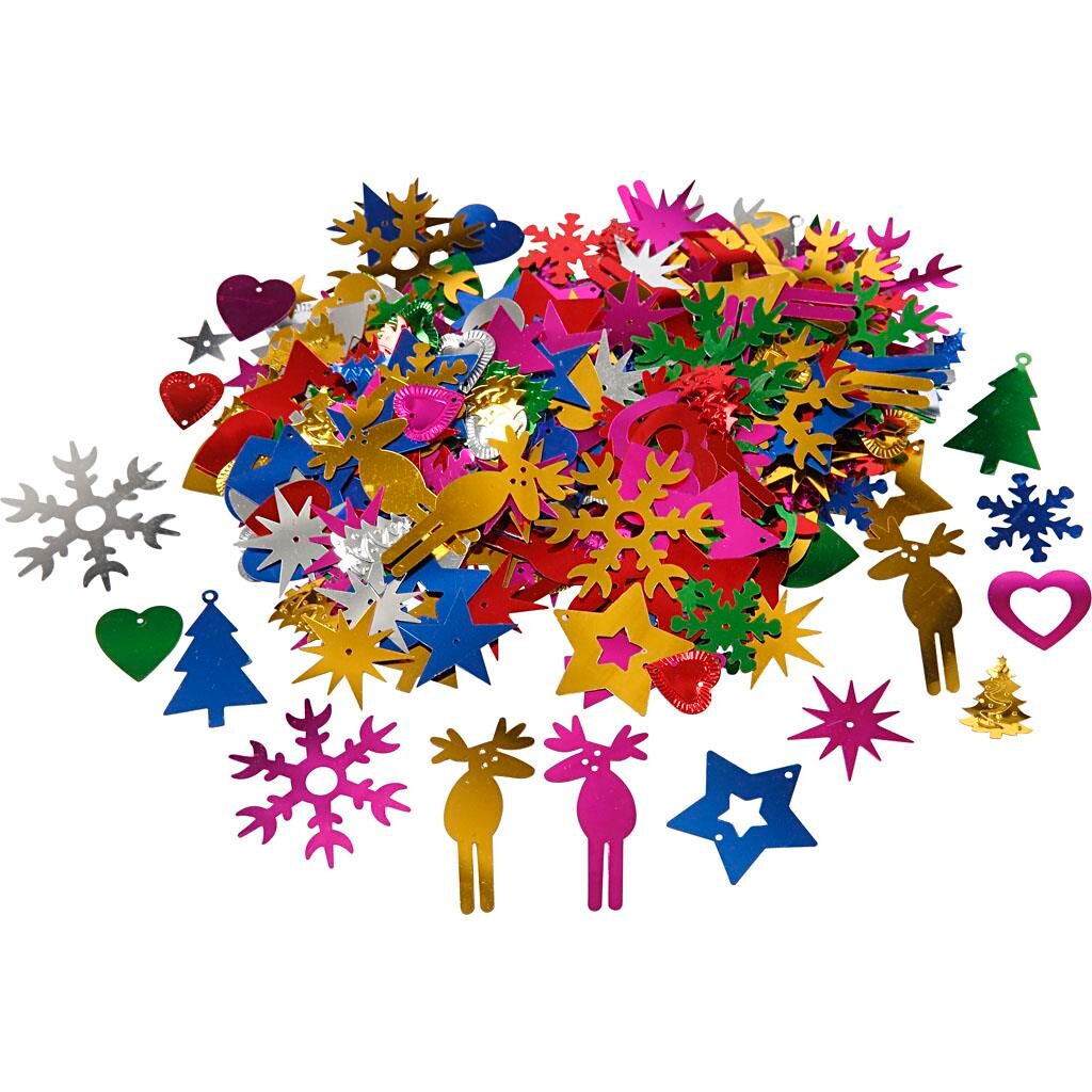 Julepailletmix, 8-50 mm, 35 g. billede