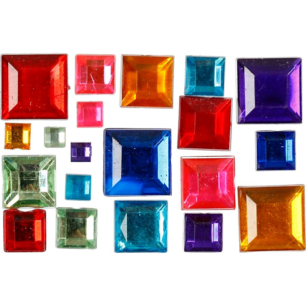 Rhinsten, 4-10 mm, ass. farver, mosaik, billede