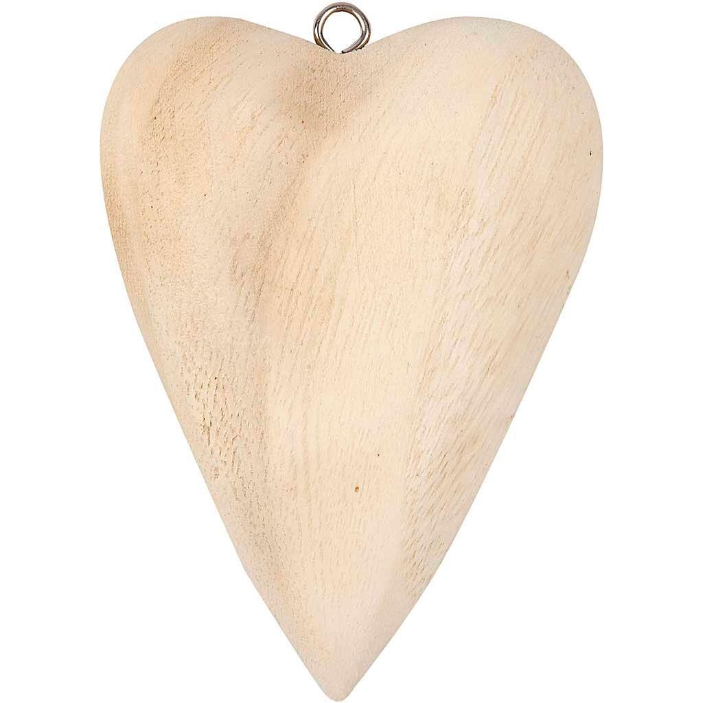 Hjerte, 11,5x8,5x3 cm, blandet træ, 1 st billede