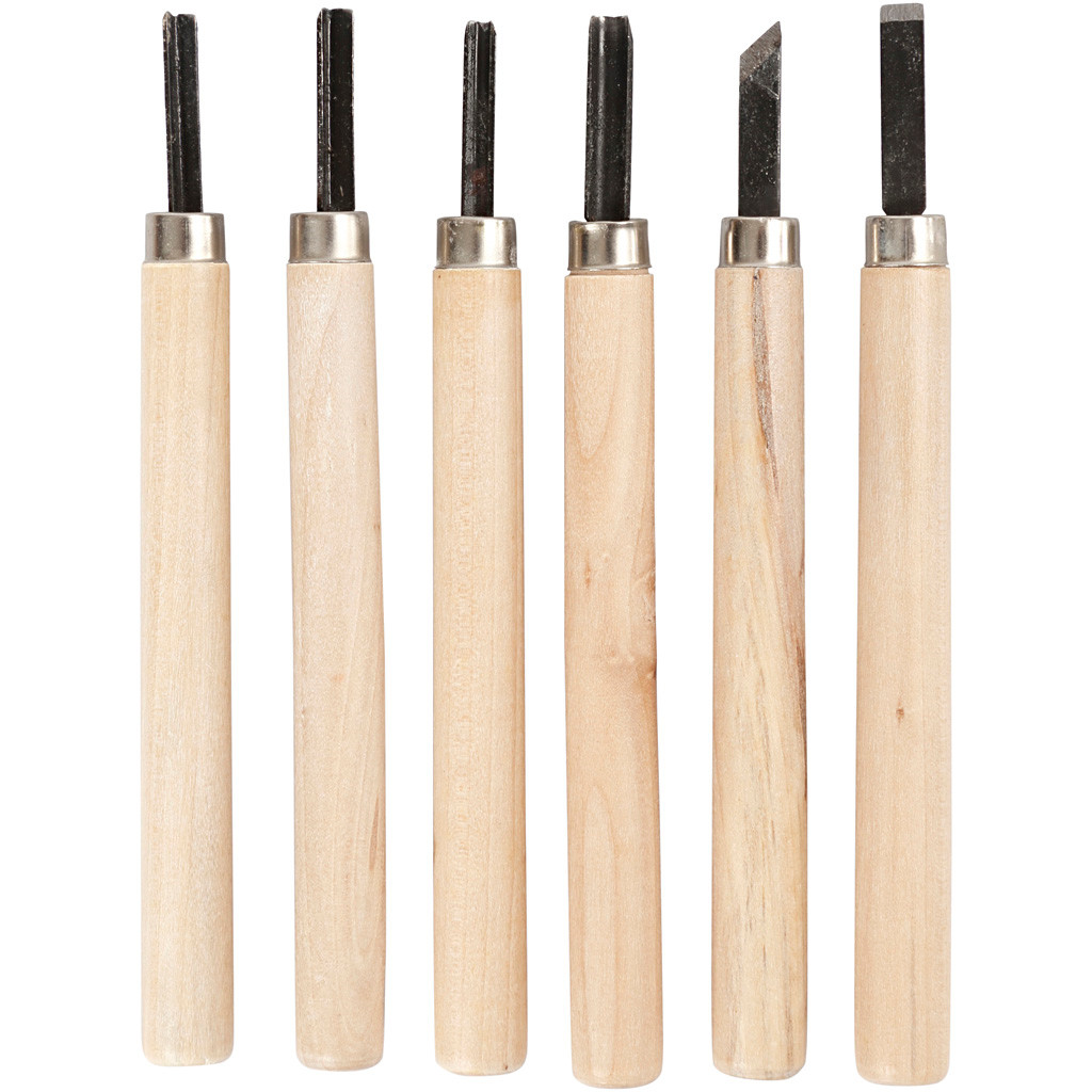 Wood Carving set, 6 ass. billede