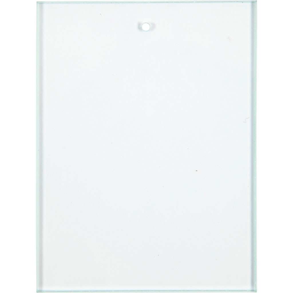 Glasplade, 8x6 cm, firkant, 10 stk. billede