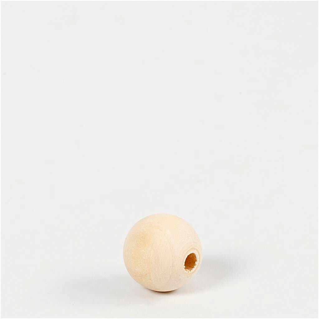 Træperler, 15 mm, kinesisk bærtræ, 20 stk. billede