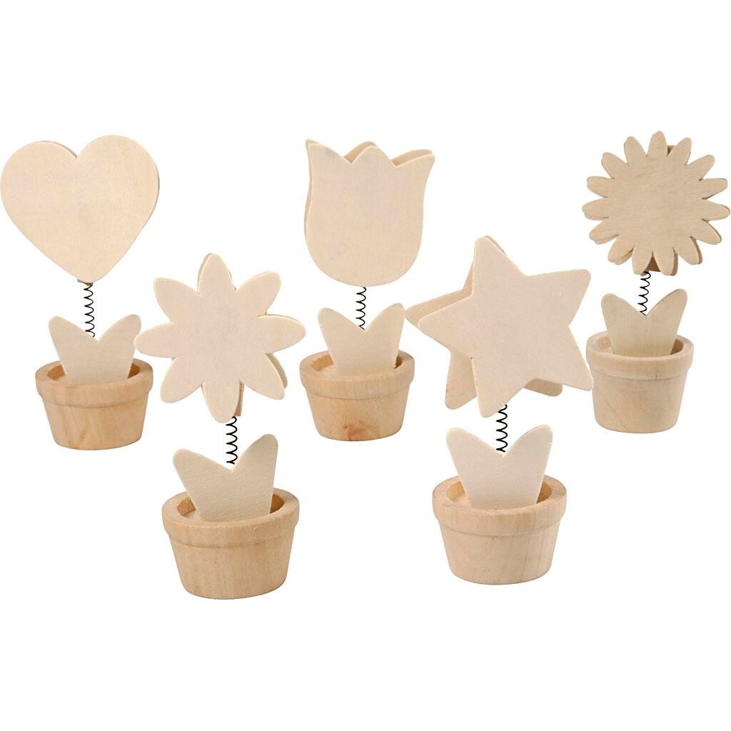 Memo-holder, 10 cm - Krydsfiner, 10 ass. billede