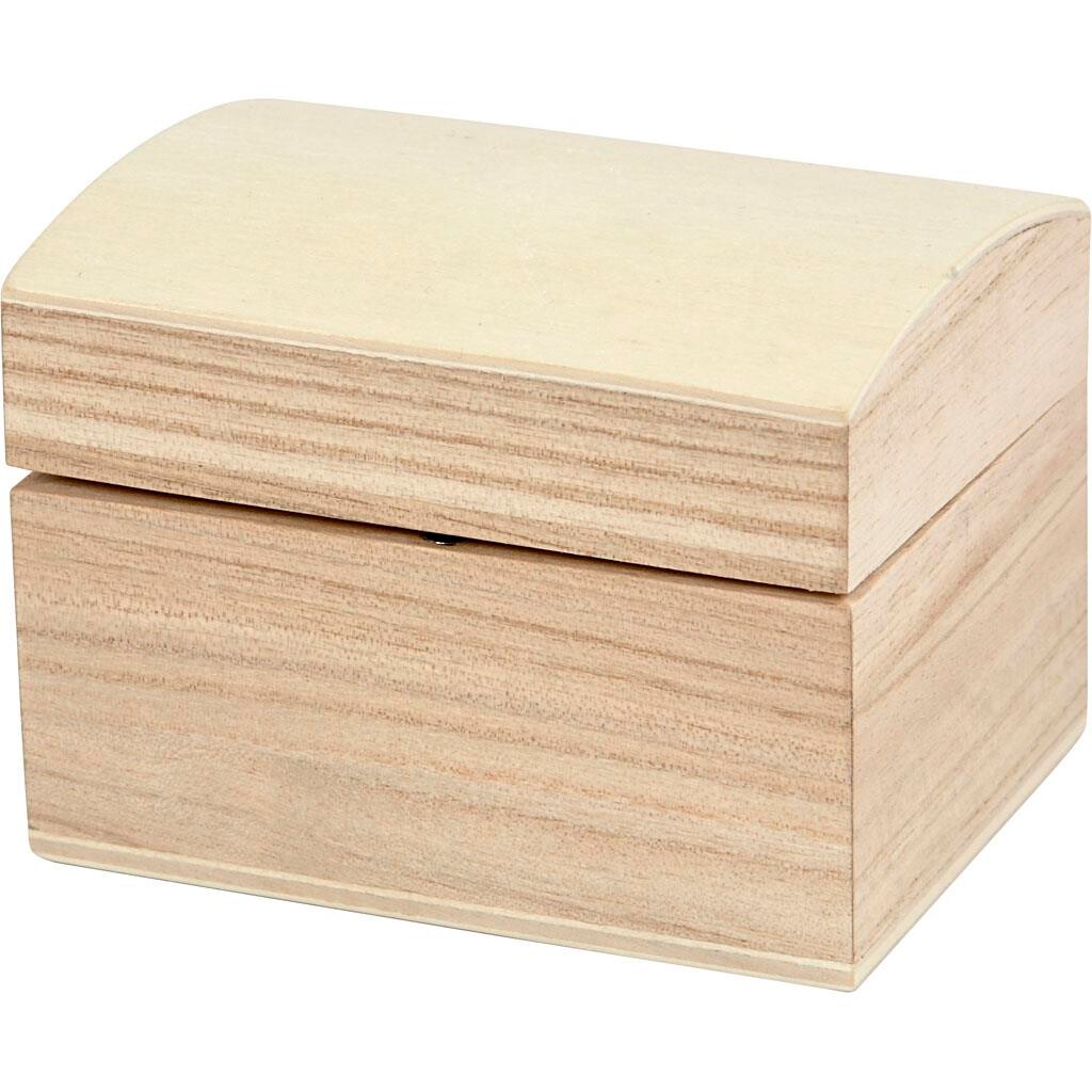 Skattekiste, 8x6x4,5 cm, kejsertræ, 1 stk. billede