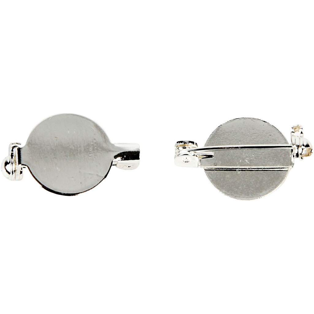 Brochenål, 20 mm, forsølvet, FS, 100 stk