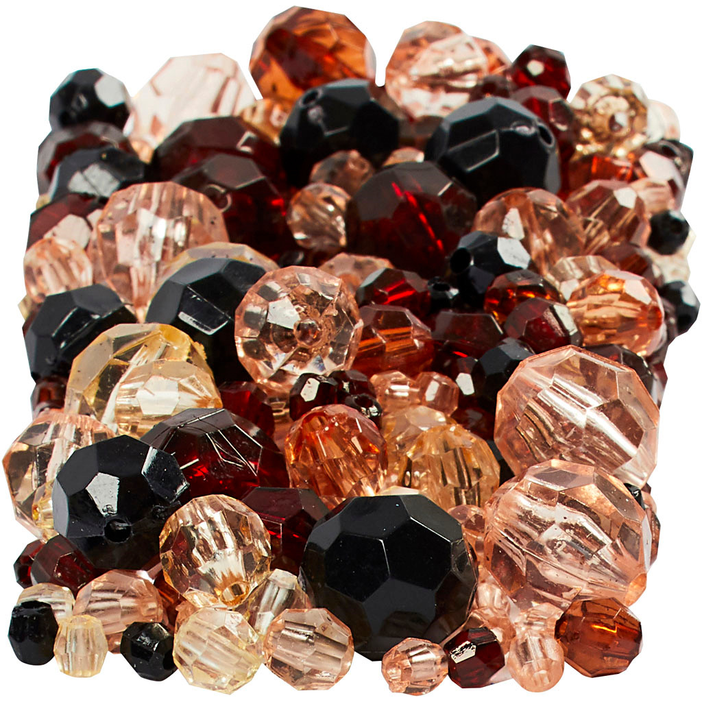 Perler Harmoni facetperlemix 4 12 mm Gylden harmoni 250 g. | Perler til smykker - køb online