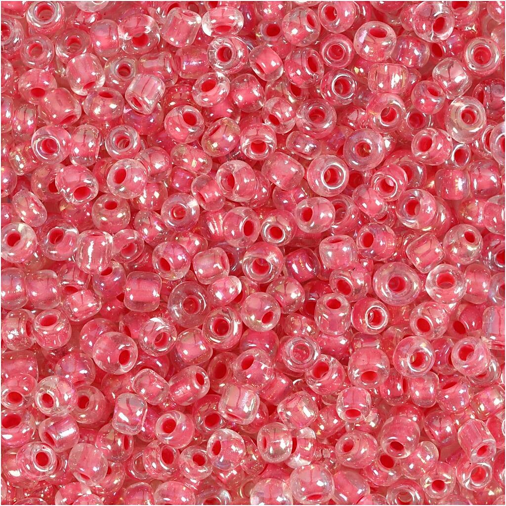 Rocaiperler - 8/0 - Pink kerne - 25 g billede