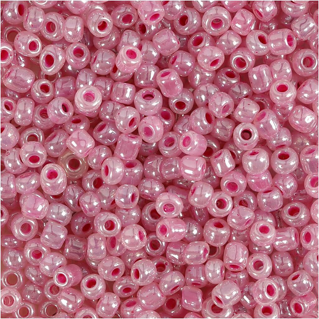 Rocaiperler - 8/0 - Pink - 25 g billede