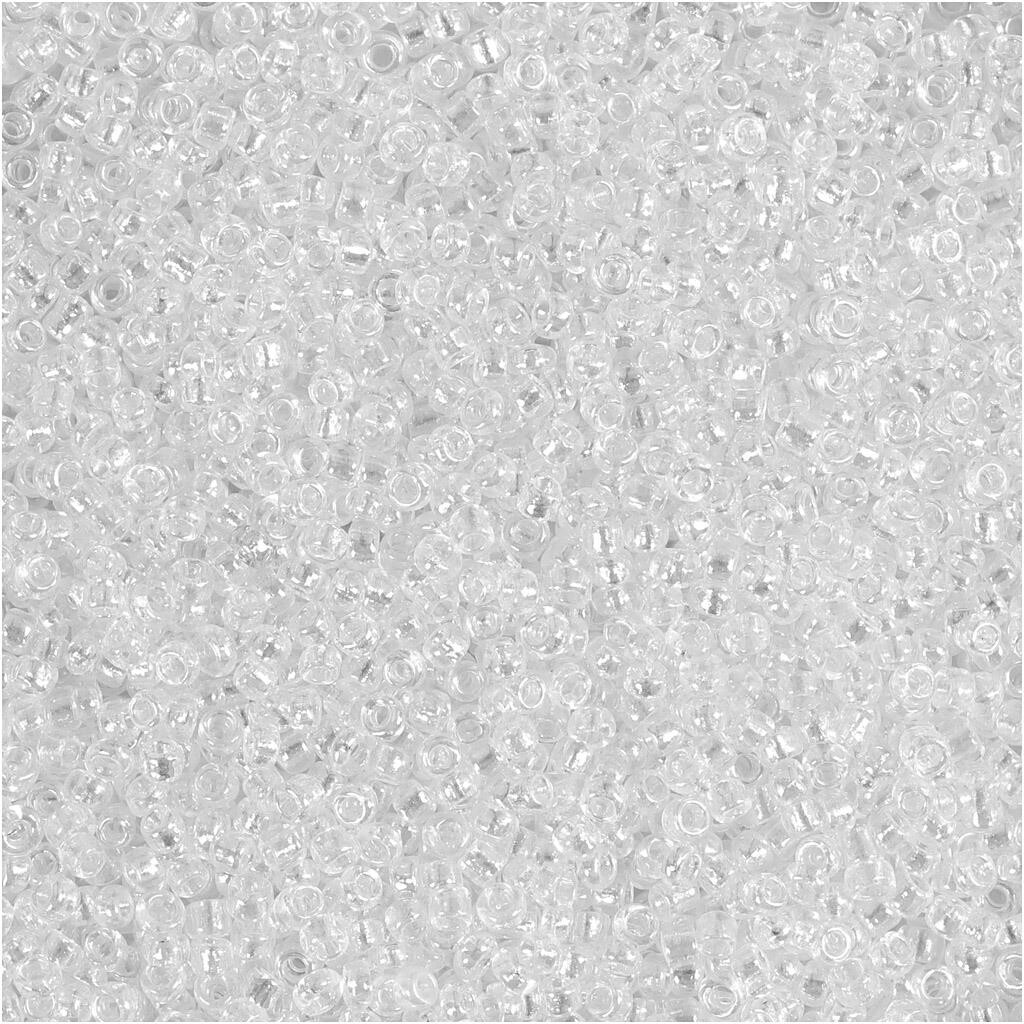 Rocaiperler, str. 15/0 , hulstr. 0,5-0,8, klar billede