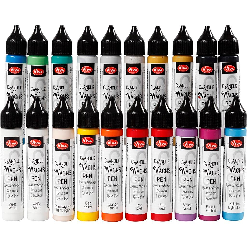 Lysvoks, ass. farver, 20x25 ml billede